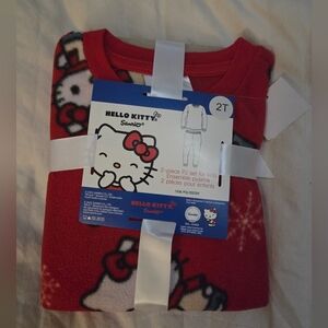 Hello Kitty Red Christmas/Holiday 2 Piece Girls Pajama Set